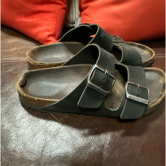 Birkenstock Shoes - Birkenstock Classic Arizona Vegan Leather Black‎ Sandals Size 38